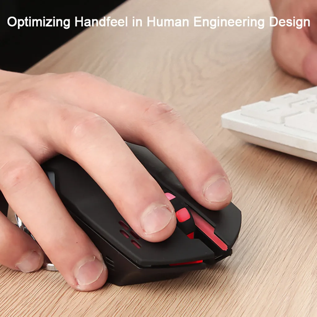 Rechargeable 2.4Ghz Wireless Mouse Silent Illuminated Mechanical Mouse USB Gaming Mouses 2400dpi 7 Colors Raton Inalambrico