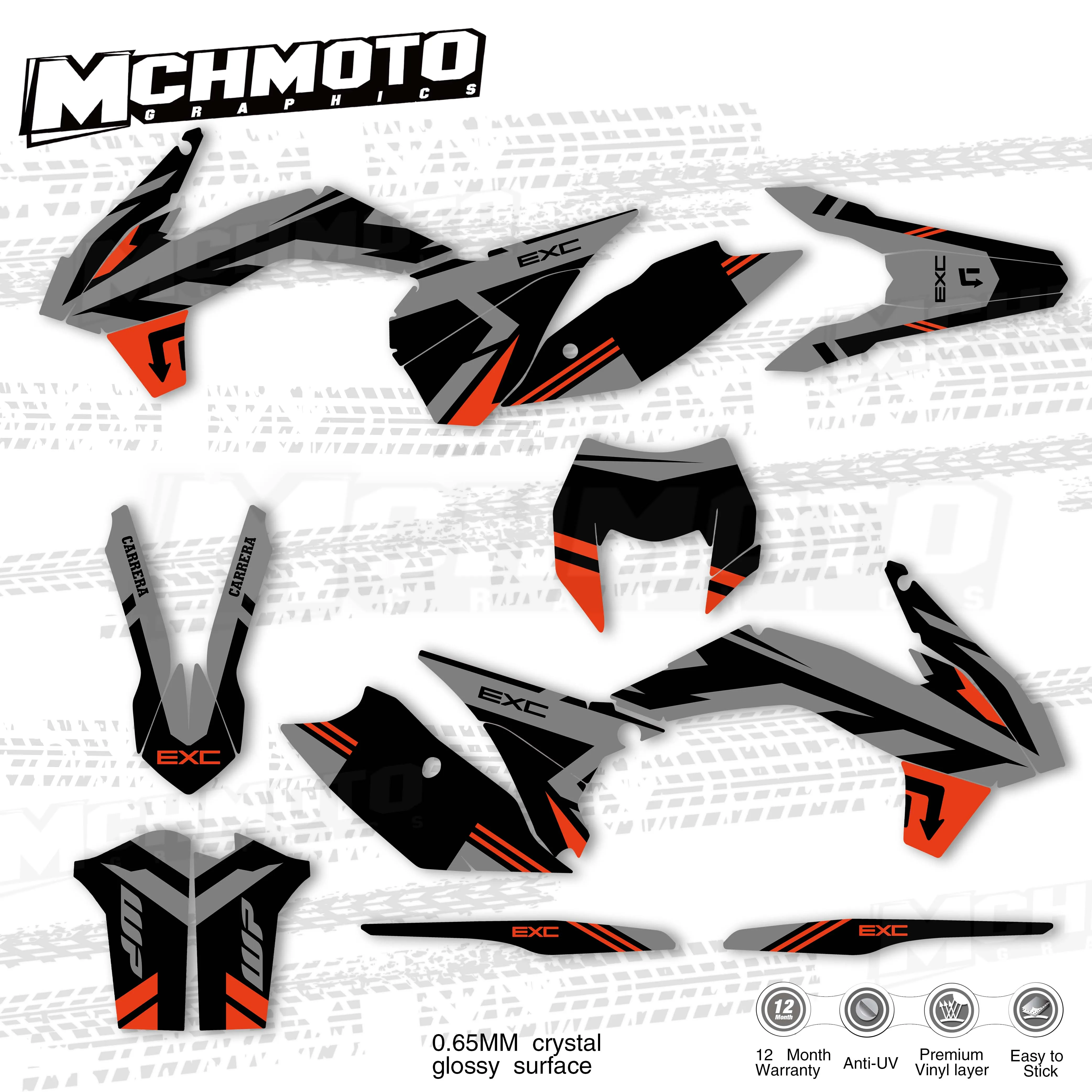 MCHMFGFull графические наклейки задний фон для мотоцикла с индивидуальным номером KTM