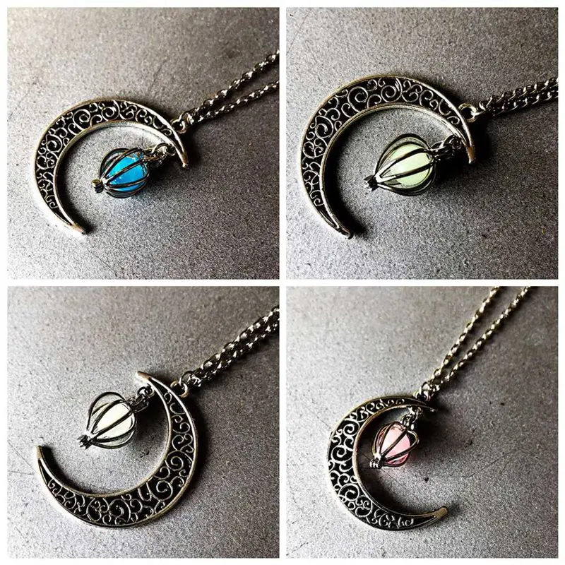 Неоготическое светящееся ожерелье с подвеской женское Очаровательное в виде