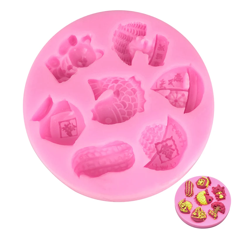 Силиконовая форма для торта Лаки кошки арахиса рыбы конфеты помадка Шоколадное