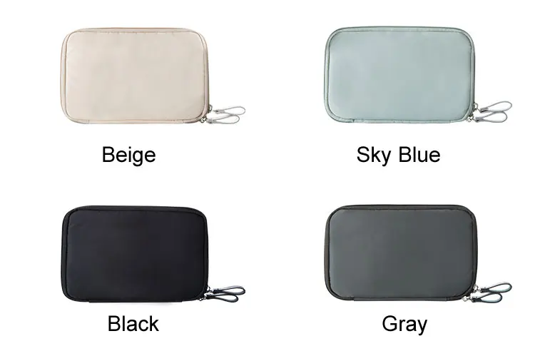 Travel Digital Pouch Nylon Travel Passport Case Multi Purpose Zipper Card and ID Holder Cable Gadgets Organizer