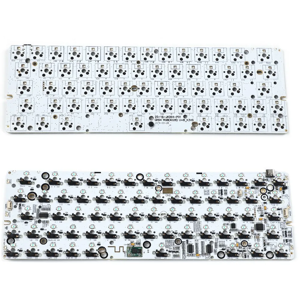 GK64 GK64S клавиатура комплект CNC деревянный корпус Bluetooth Проводная пластина pcb