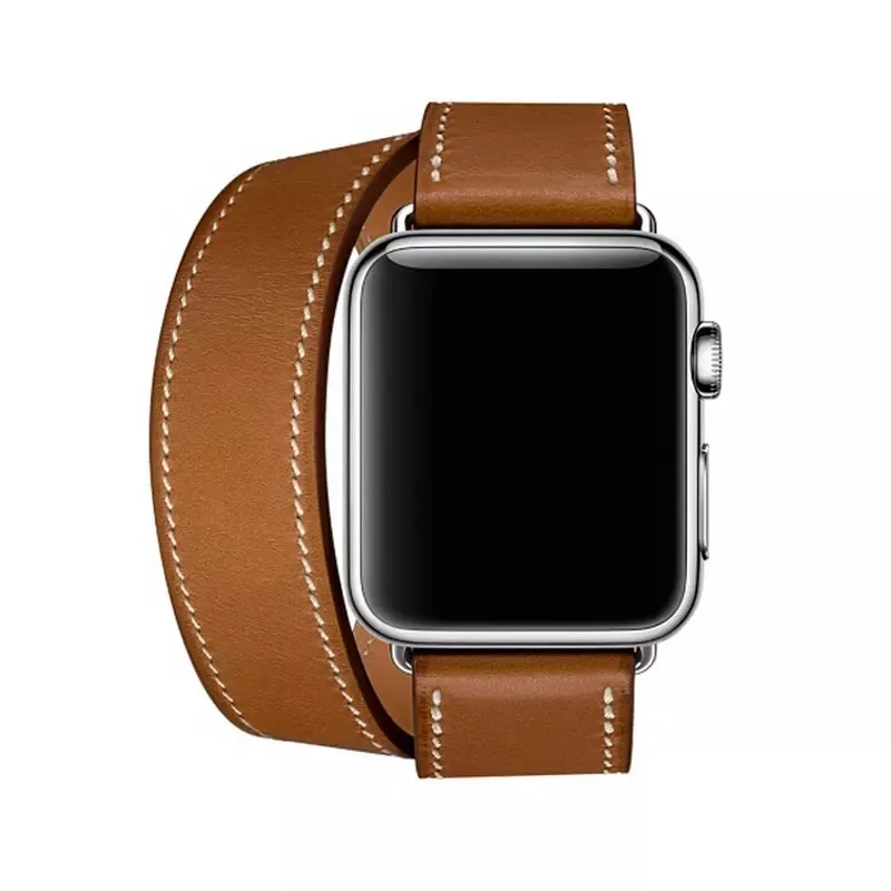 Ремешок для Apple Watch Band Series 6 5 4 3 2 1 SE браслет из натуральной кожи iWatch 44 мм 40 42 38