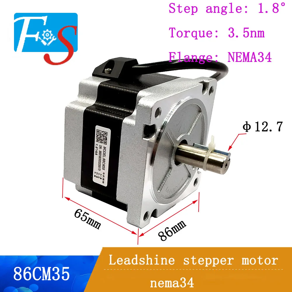 Купи Leadshine 86 NEMA34 stepper Motor 86CM35 3.5N.m hybrid 2 phase stepping motor with 4 Wire, 12.7mm shaft за 2,142 рублей в магазине AliExpress