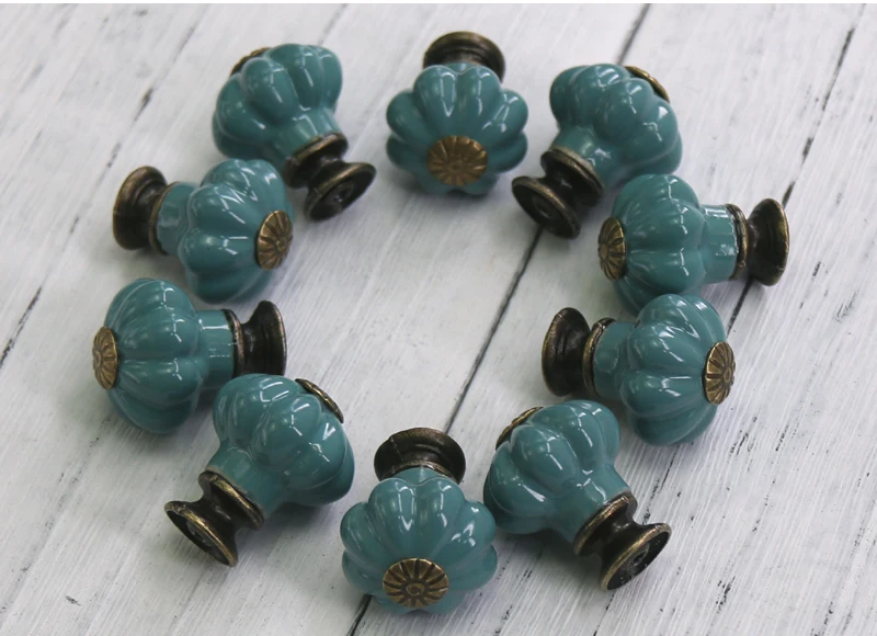 10PCS Vintage Ceramic Knobs and Handles Door Cupboard Drawer Small Pull Knob Handle,Furniture Hardware