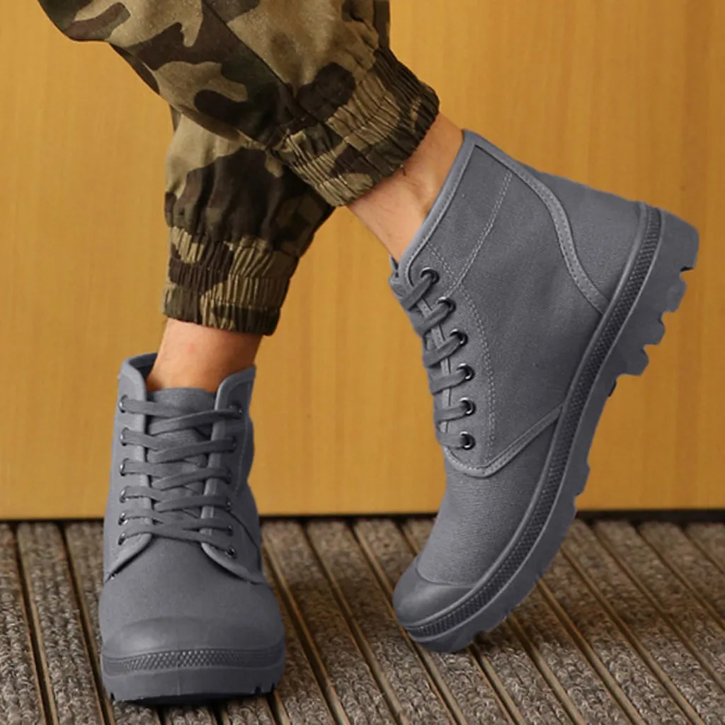 SAGACE 2019 New Fashion Mens High-top Canvas Shoes Casual Men flats Comfortable outdoor Non-slip Sneakers Military boots # | Обувь