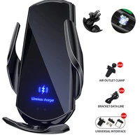 15w car wireless charger for iphone 12 11 xs xr x 8 samsung s20 s10 magnetic usb infrared sensor phone holder mount