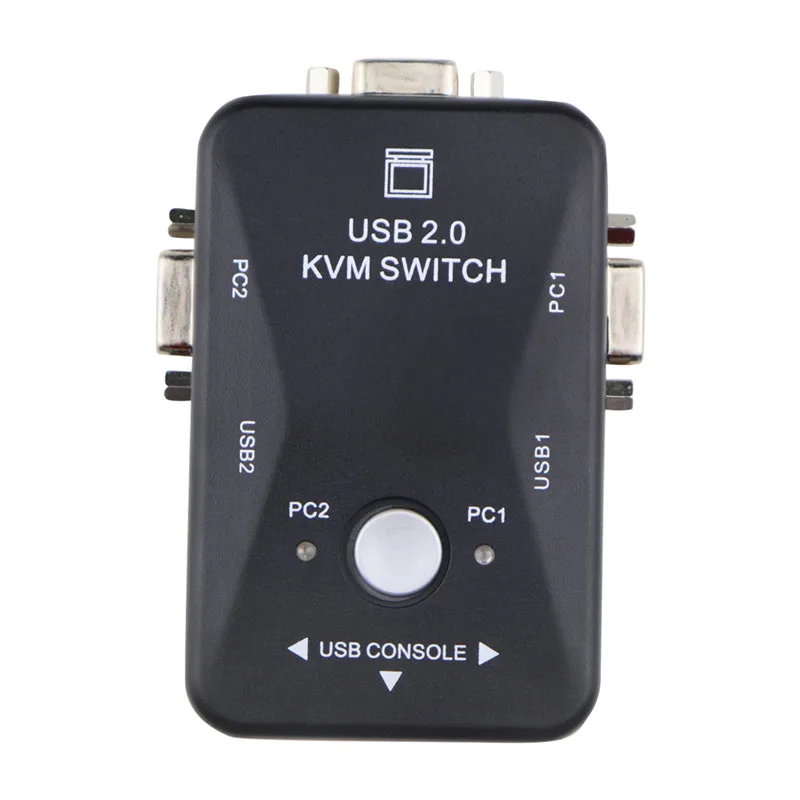 With No Cable 2 в 1 выход USB 2,0 VGA KVM переключатель коробка 2-портовый ПК МОНИТОР переключатели коробка адаптер для компьютера клавиатура мышь монитор Plug and Play - Цвет: With No Cable