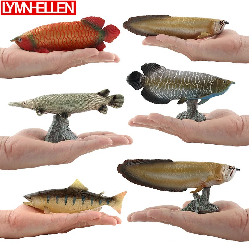 

Новая модель морских животных, рыб Arowana, серия Arowana Silver, Arowana, пластиковая фигурка, модель для детей, обучающие игрушки