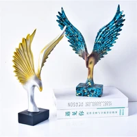 modern abstract eagle spread wings figurines home living room decoration office resin crafts miniature model decor