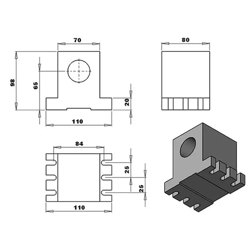 

Center Height 65MM CNC 4th Axis Rotary Axis for DIY