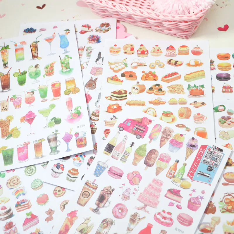 

2 шт./упак. мороженое напиток торт Скрапбукинг самоклеящихся стикеров Подарочная открытка ручной работы Фотоальбом Дневник украшения подел...