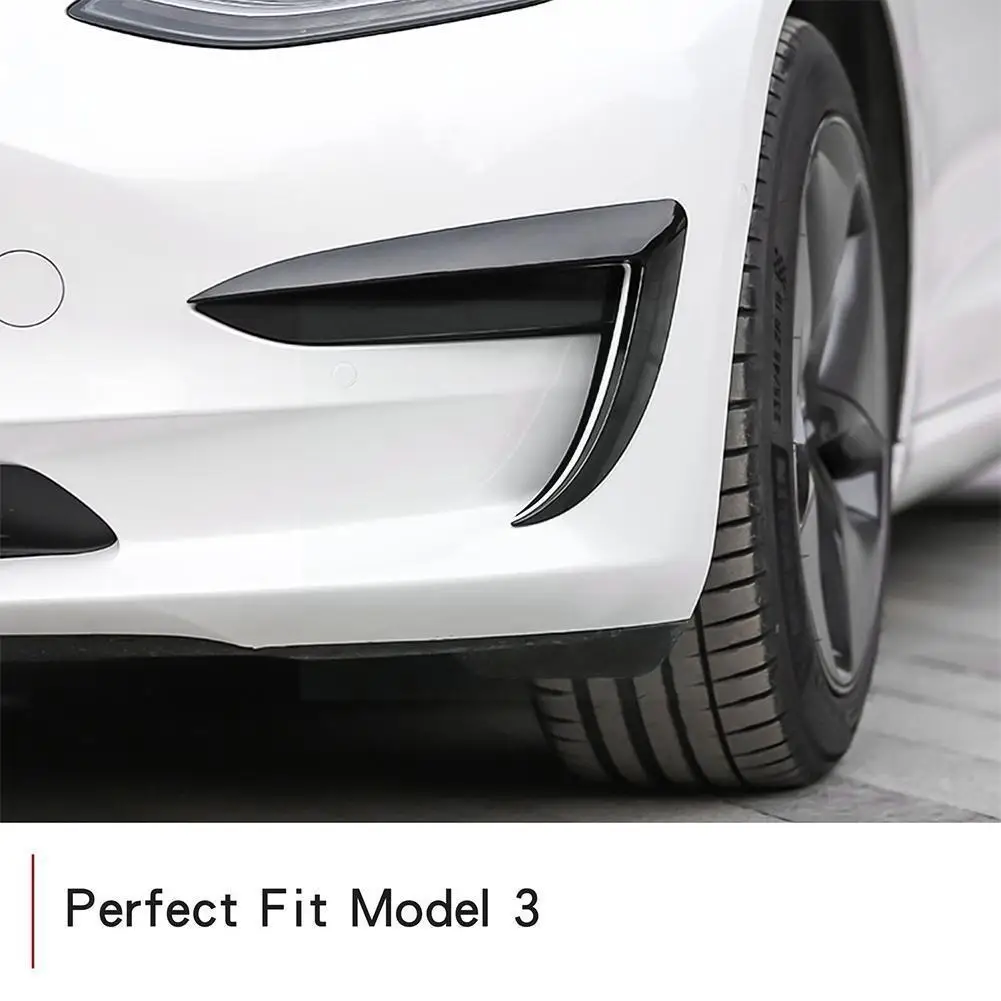 

Front Blade Trim for Tesla Model 3 ABS Carbon Fiber Styling Light Lamp Car Spoiler Modification 2017-2020 Fog Decor Blade F Y0W3