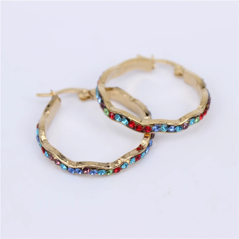 30mm Модные женские серьги-кольца, стразы, разные размеры, массивные золотые круглые серьги-кольца, вечерние, подарок, LH780 - Окраска металла: 30mm