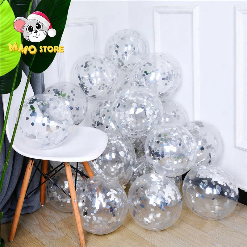 6pcs/lot 12inch color sequin transparent latex balloons inflatable balloon wedding party decoration birthday toy | Дом и сад