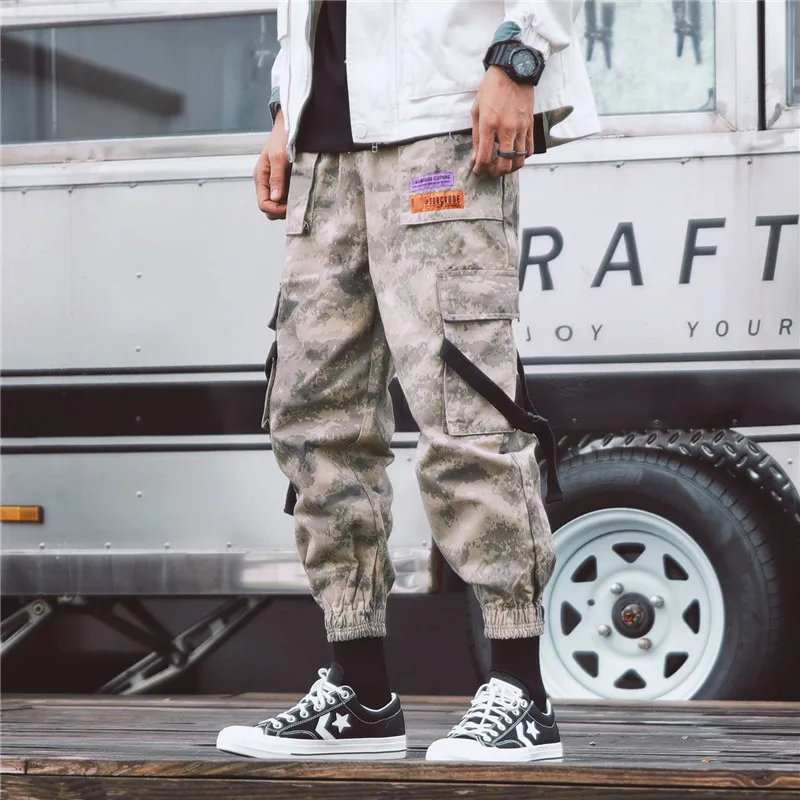 

New Hiphop Cargo Pants Streetwear Men Harajuku Youthful Vitality Joggers Casual Tatical Multi Pockets Track Trousers