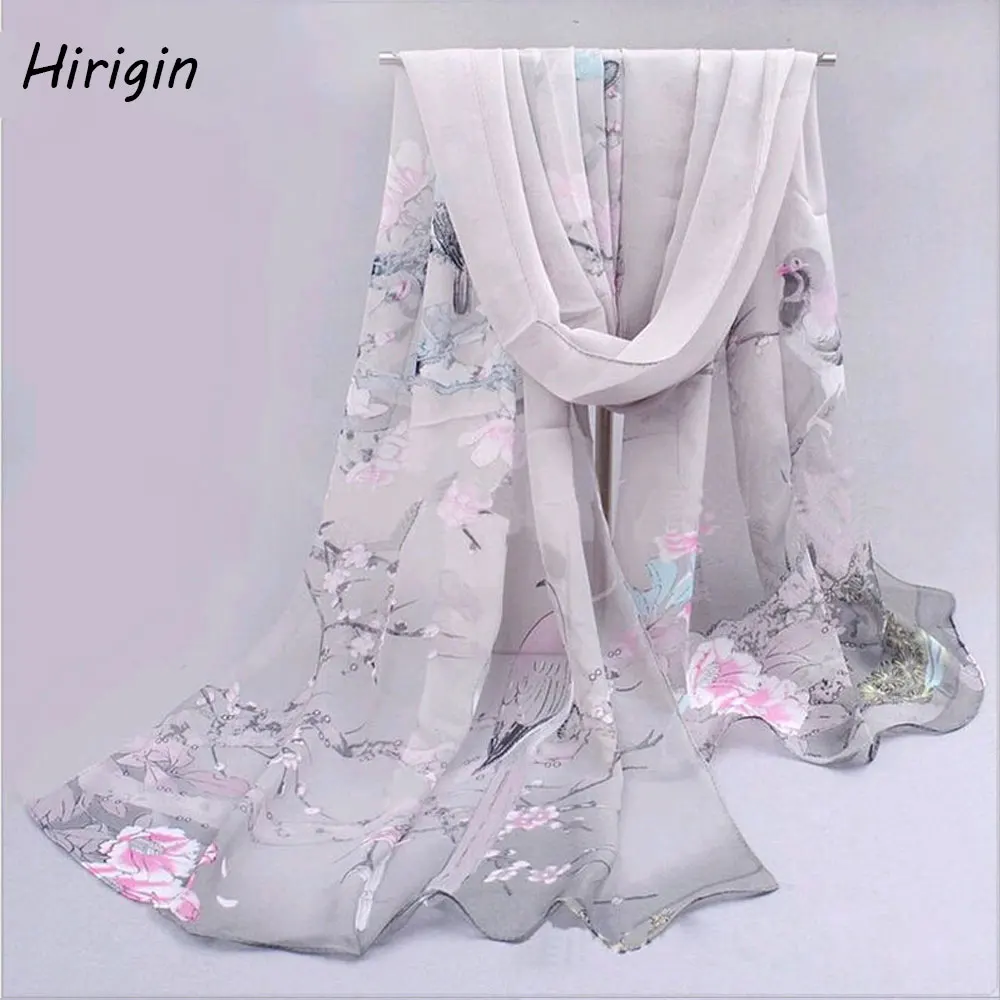 

Silk Scarves Women warm 160*50cm Floral printed Square Head Hijab Scarf 2020 Ladies chiffon Shawl wrap muffler pareo Bandanna