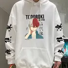 Толстовка с японским аниме надписью My Hero Академия, МужскаяЖенская толстовка с принтом, свободные толстовки с длинным рукавом и карманами, пуловер