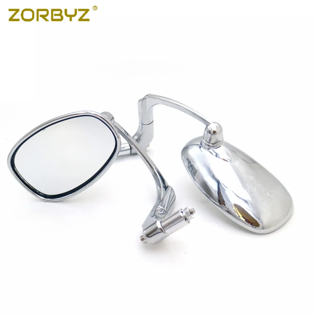 Мотоциклетное зеркало ZORBYZ 22 мм овальное хромированное боковое заднего вида с