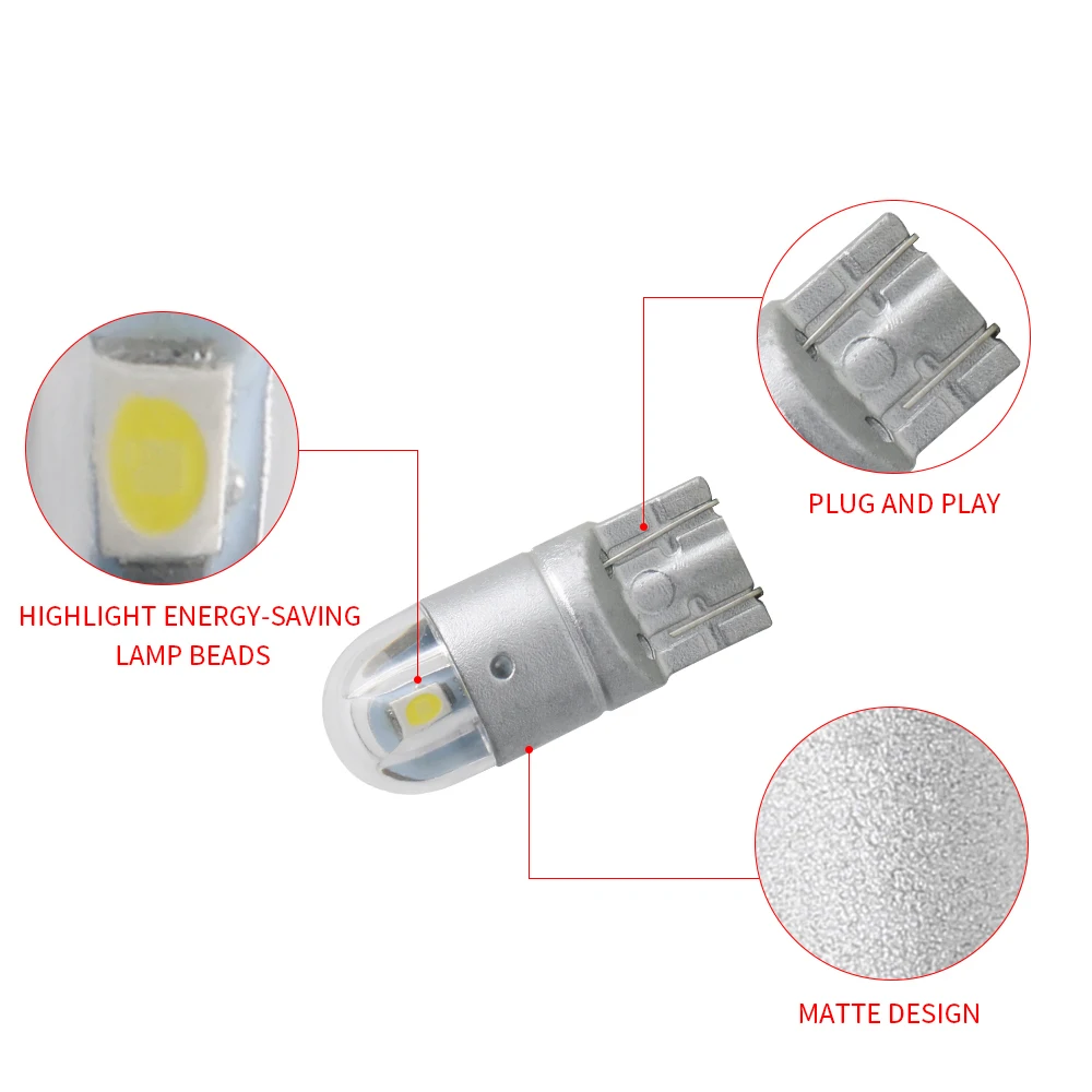 1 шт. автомобильная светодиодная лампа t10 w5w 194 168 3030 smd высокой яркости ширина