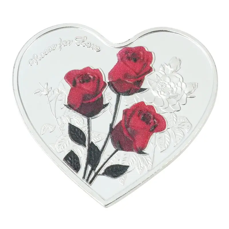 В форме сердца Роза памятная монета Любовь Сердце Монета 52 языков я люблю тебя