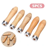 5pcsset wooden file handle replacement strong metal collar file craft tool 11cm steel file wooden handle large hand tools