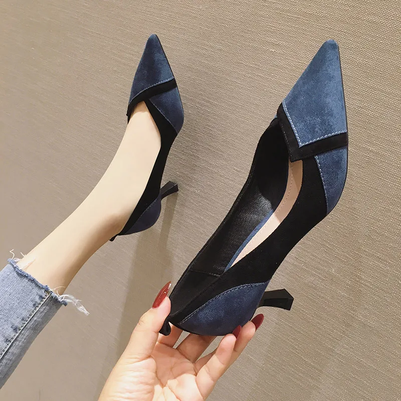 

2020 autumn/winter 666-20 new fashion ladies shoes with pointed mouth light suede girl wind women's shoes