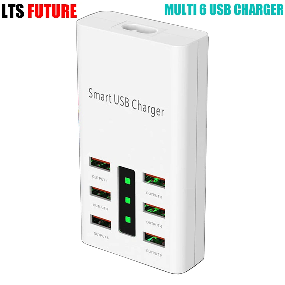 

Multiple 6 Port USB Charging Station For iPhone 12 11 6 7 8 Samsung Huawei Xiaomi POCO Realme Portable Cell Phone Travel Charger
