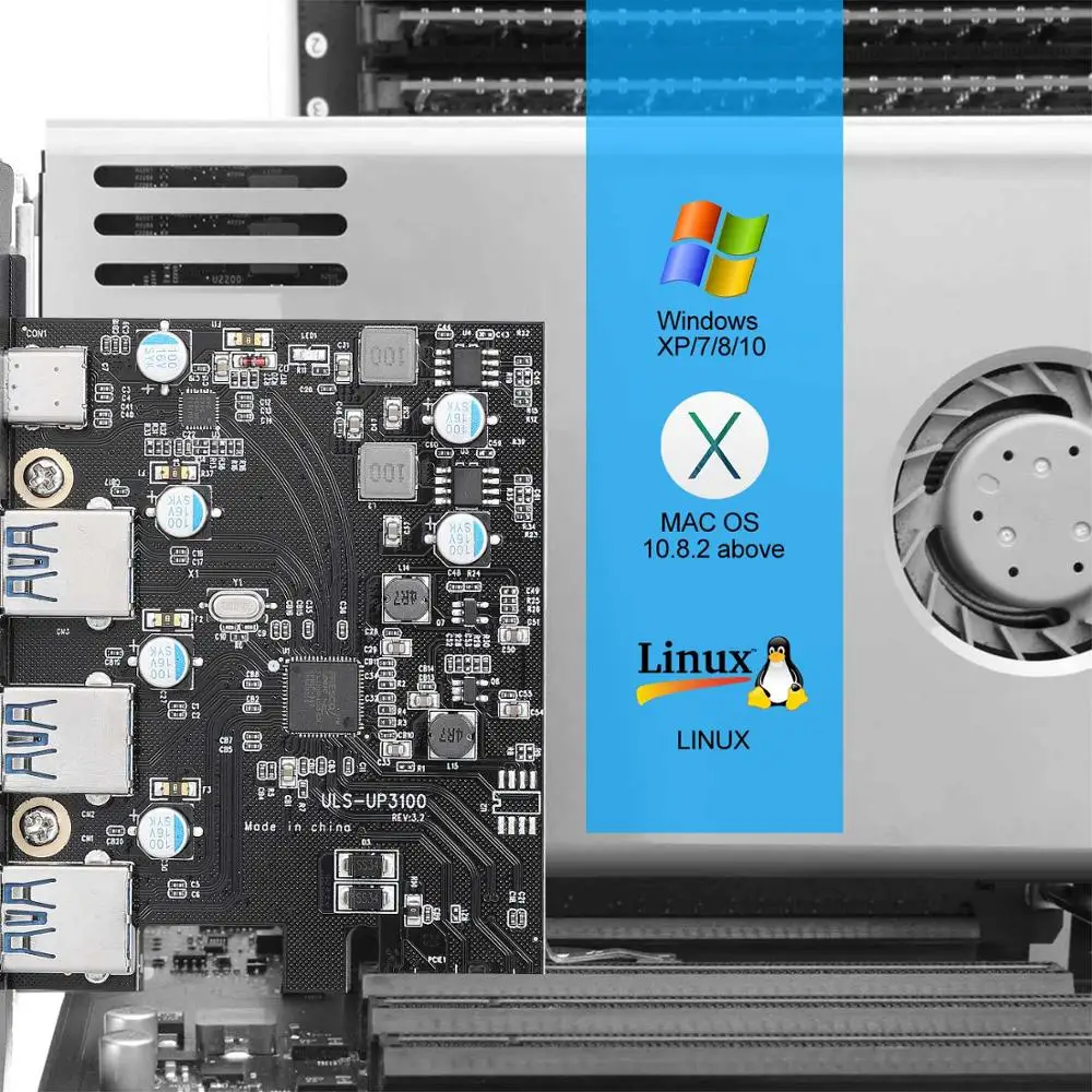 плата расширения uls pcie usb 30 type c1 type a3 без