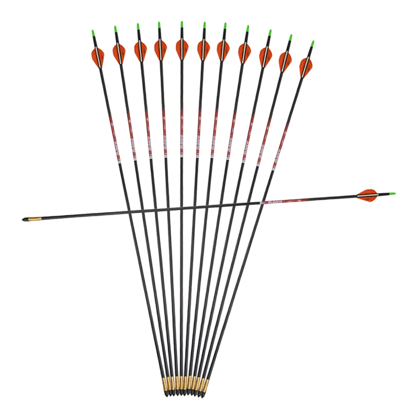 6/12Pcs 30" Archery Pure Carbon Arrows SP400 ID4.2MM Arrow Replaceable Broadhead For Outdoor Shooting Hunting Accessories | Спорт и