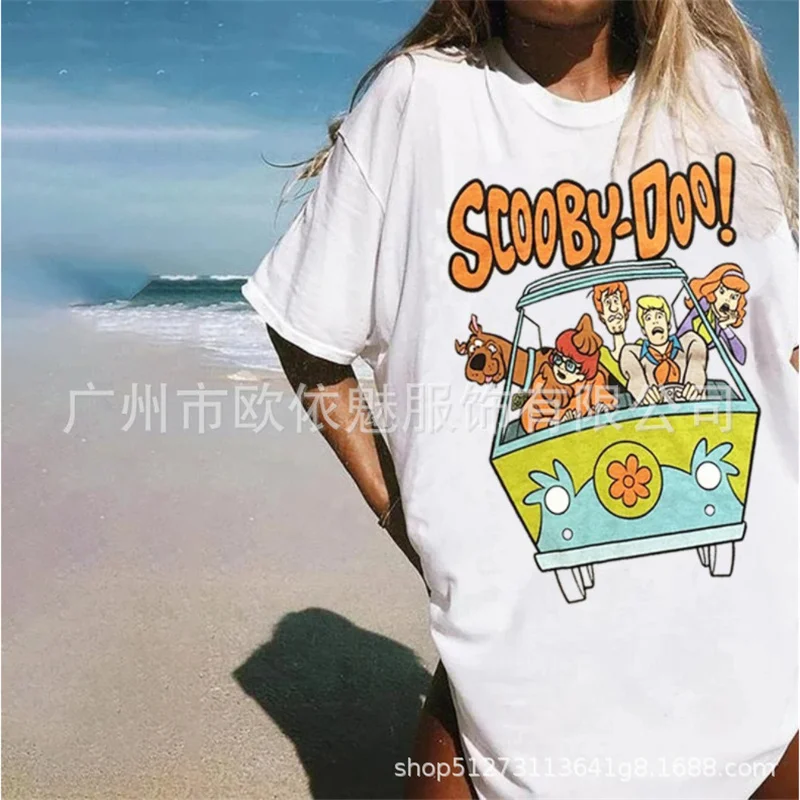 

Summer loose print casual women's T-shirt short sleeves