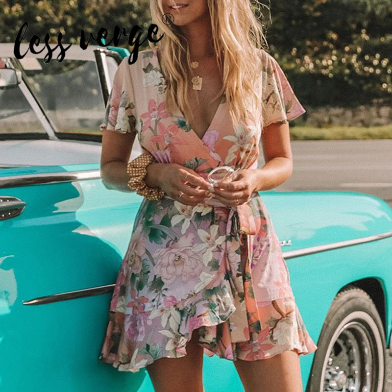 Элегантное женское платье Lessverge в стиле бохо с цветочным принтом летнее пляжное
