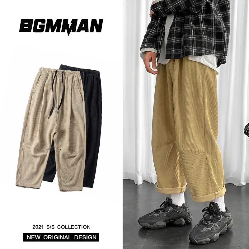 

Весенние вельветовые брюки, мужские Модные Ретро повседневные брюки, Мужская Уличная одежда, корейские свободные прямые брюки, мужские брю...