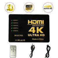 ultra hd 4k hdmi compatible splitter 1x5 port 3d 4k2k video for switch switcher 1 input 5 output hub with ir remote