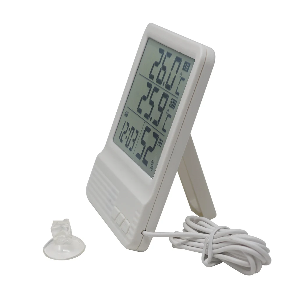 Внутренний/наружный дневной гигрометр с будильником календарем и датчиком