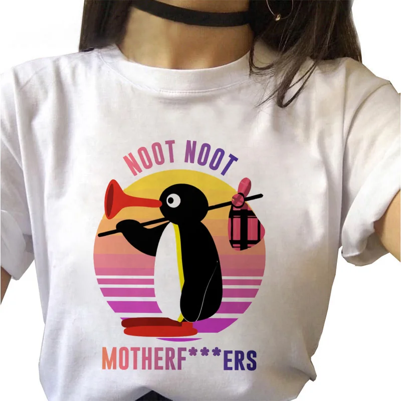 

Penguin Cartoon graphics Tshirt Casual tshirt O-neck short sleeve Tshirt Lady T-shirt fashion Ulzzang Harajuku T shirt Girls