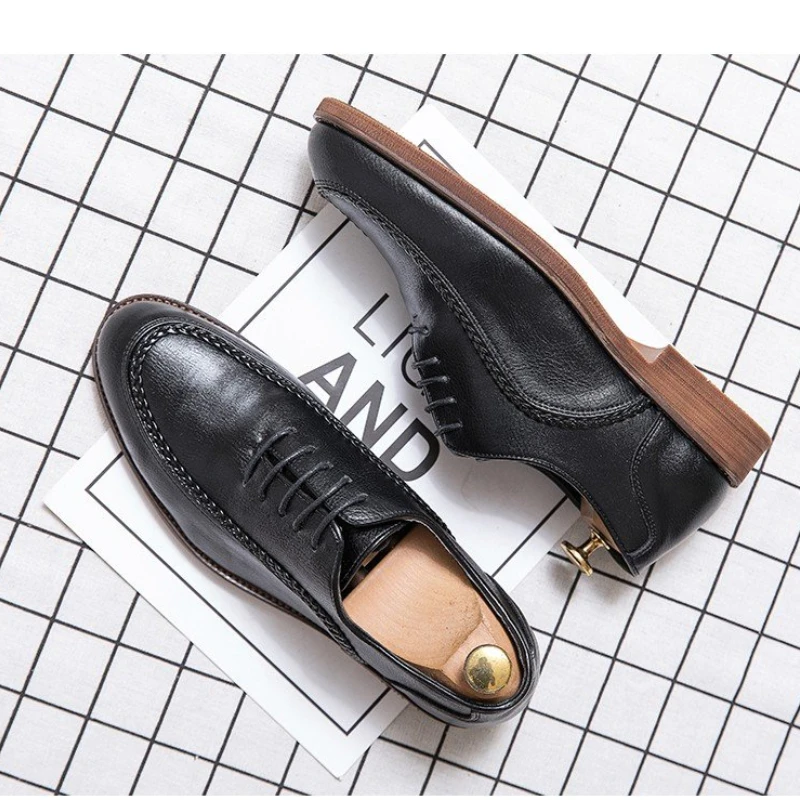 

New Product of 2021 Autumn Men's PU Fashion Foot Set Comfortable Formal Shoes Gentleman Business Leisure Men's Shoes AE003