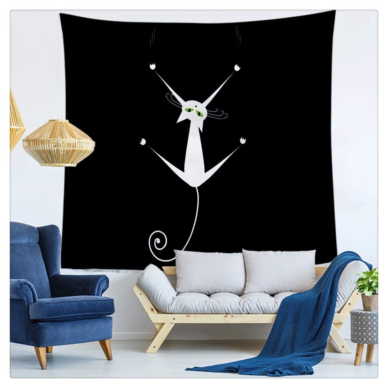 Кошка Гобелен Настенный декор хиппи Мандала настенный печатных гобелен из ткани