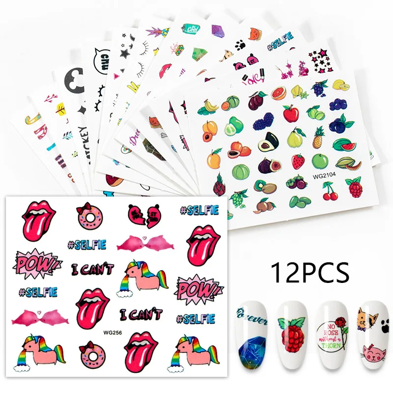 

Летняя стильная наклейка для ногтей, модная Милая печать, узоры, водные переводки, украшения для ногтей