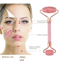 face massage jade roller rose quartz natural stone gua sha slimmer lift wrinkle double chin remover beauty care slimming tools