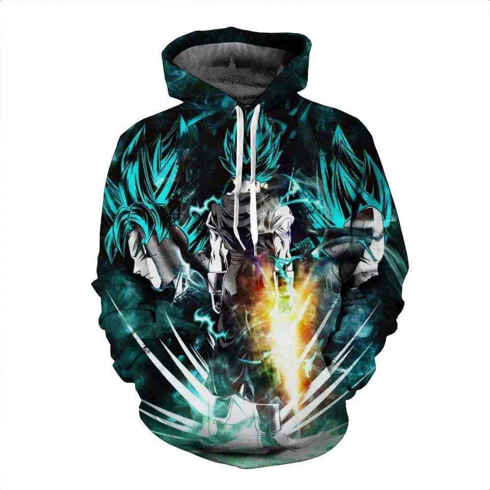 

2021 fashion men's new 3D digital printing animation qilongzhu Hooded Sweater