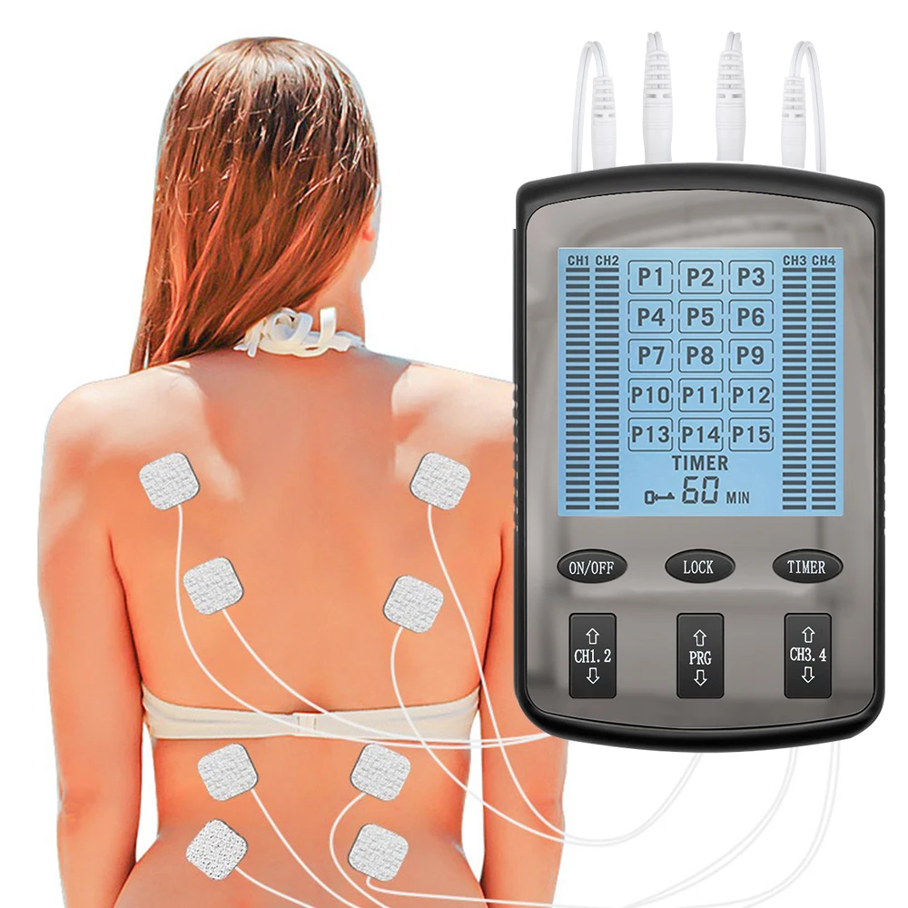 

15 Modes Electric Pulse Massager 4 Output EMS Nerve Muscle Stimulator Low Frequency Physiotherapy Treatment Tens Machine Relief