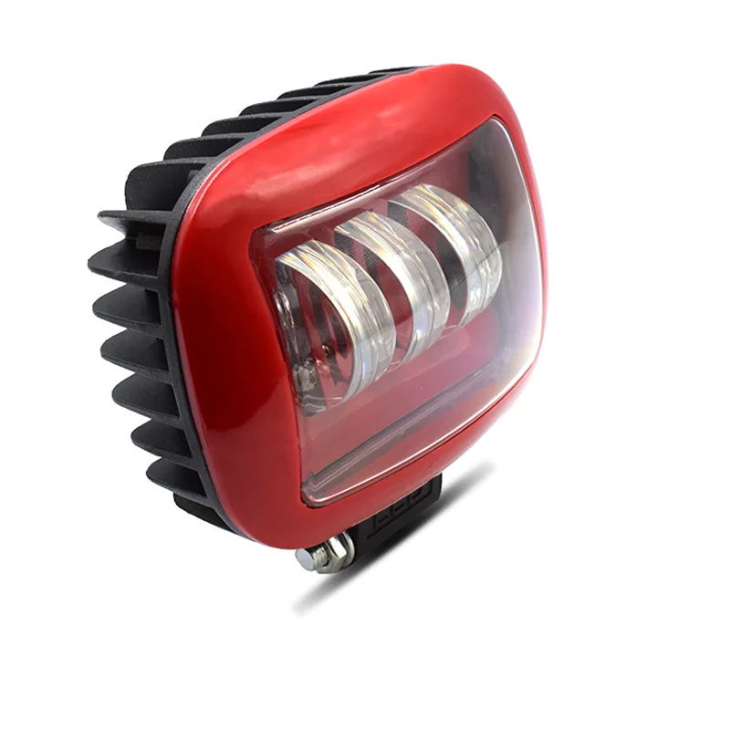 6D светодиоды 5 дюймов квадратная красная крышка рабочий светильник 6000K 12V для