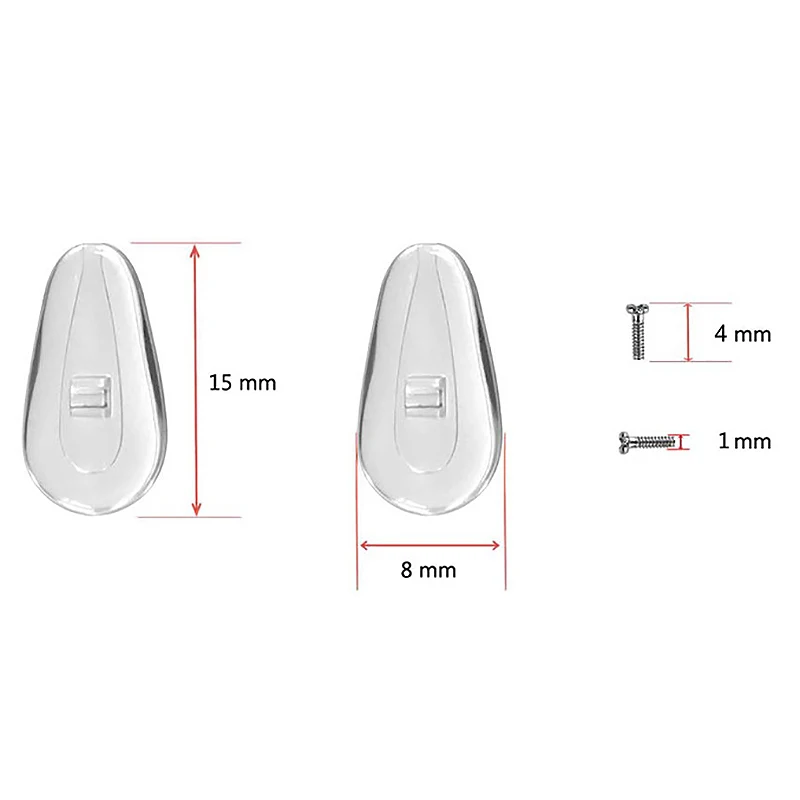 Металлические и Мягкие Силиконовые носовые накладки для очков набор из 5 пар