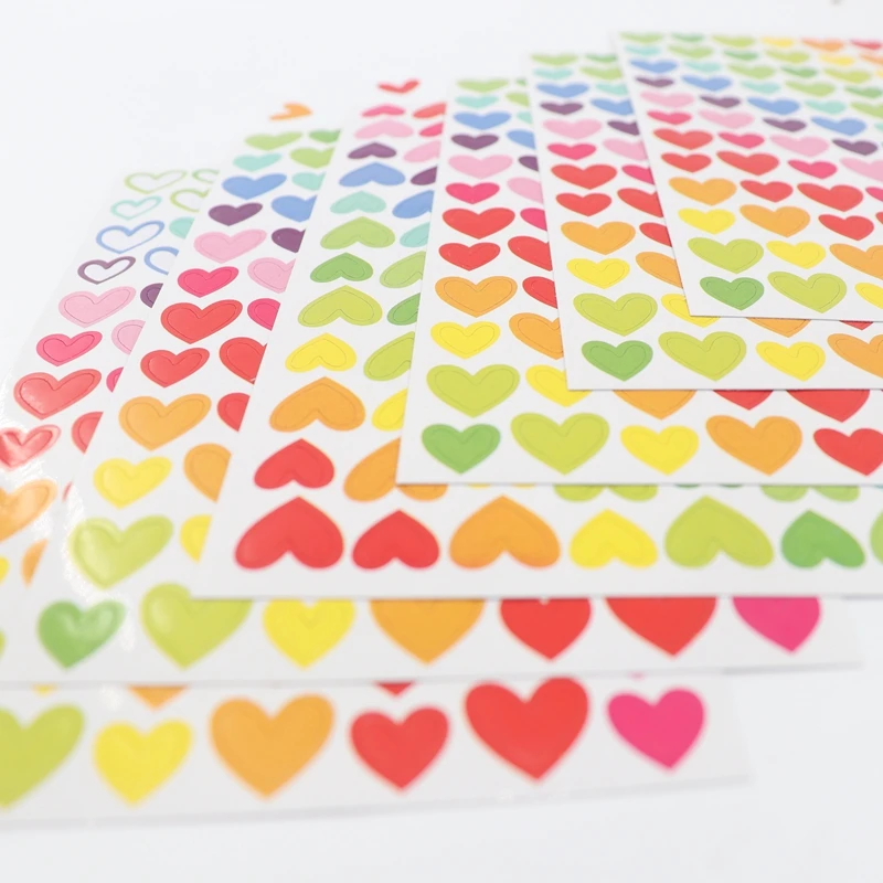 6 шт./упак. любящее сердце с пентаграммой в горошек Стикеры Скрапбукинг DIY Бумага