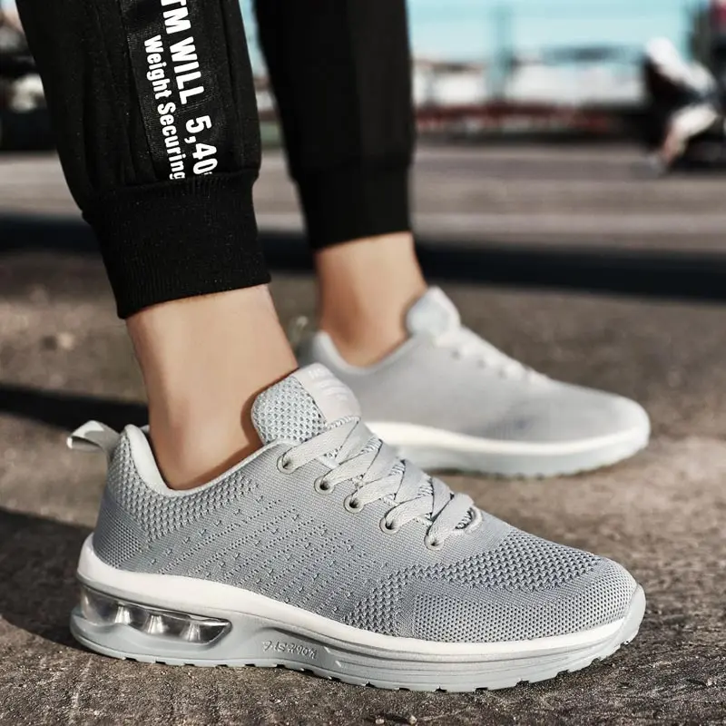 

Large Size Outdoor Breathable Sport Shoes Male Brand Sneakers Men's Running Shoes Women Sports Shoes Men Gray Sneak Air B-1288