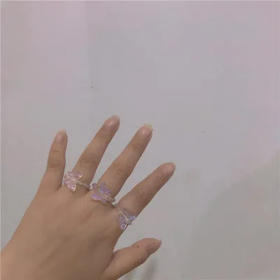 Женское кольцо с бабочкой AOMU разноцветное плетеное ручной работы в Корейском