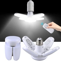 e27 led bulb 4 adjustable fan blade timing lamp ac85 265v 28w foldable led light bulb for home ceiling light with controller