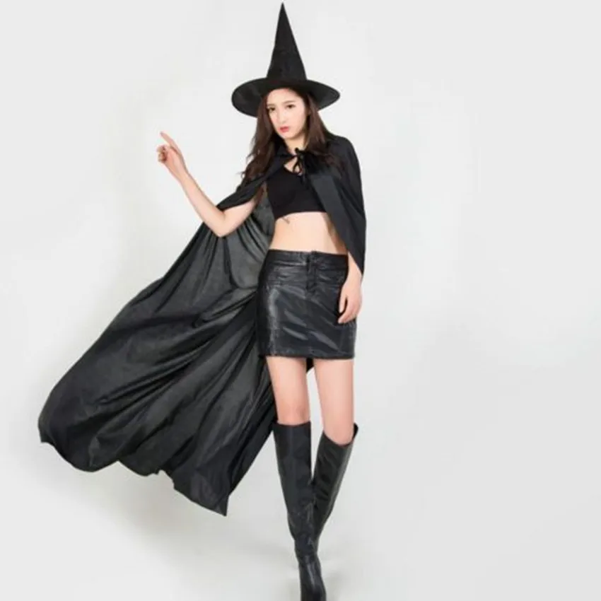 Женская черная шляпа ведьмы для Хэллоуина аксессуар костюма нарядное платье
