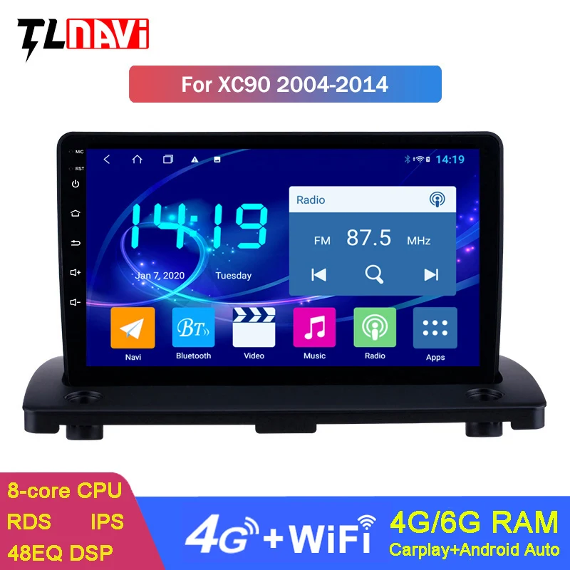 

9-дюймовый автомобильный мультимедийный плеер для VOLVO XC90 2004-2014 Android 10 RAM 6G + 128G встроенный DSP 4glte CARPLAY